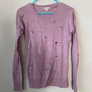 MERONA Light Plum Long Sleeve Sweater w/ Sequins